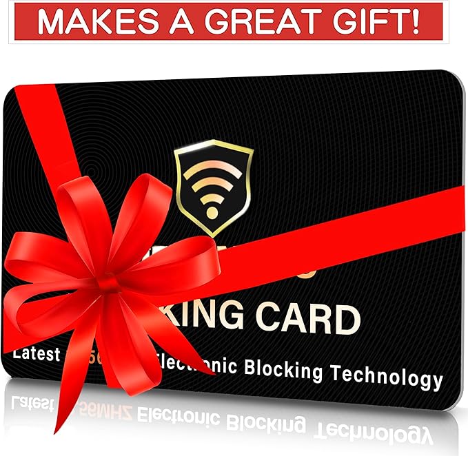 SaiTech IT 2 Pack RFID Blocking Card, One Card Protects Entire Wallet Purse, NFC Contactless Bank Debit Credit Card Protector ID ATM Guard Card Blocker–(Black)