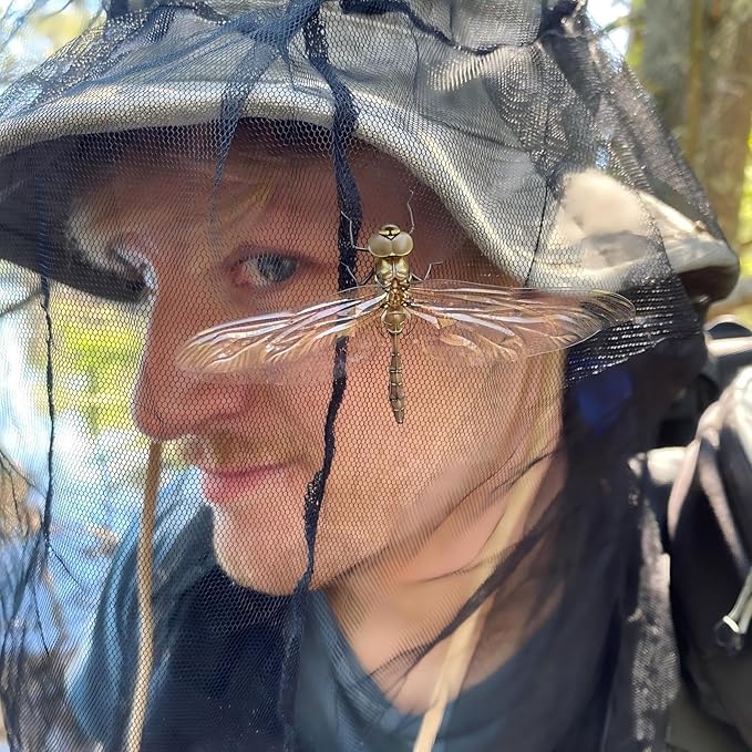 Mosquito Head Net for Insect, 2 Pack, Ultra-Fine Mesh, Fly Bug Mosquito Net Hat, Black, Large Coverage for Camping, Hiking, Fishing, Gardening, Safari, Fits All Hats for Adults