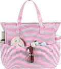 LEDAOU Large Beach Tote Bag Women Waterproof Sandproof Zipper Beach Tote Bag for Pool Gym Grocery Travel with Wet Pocket