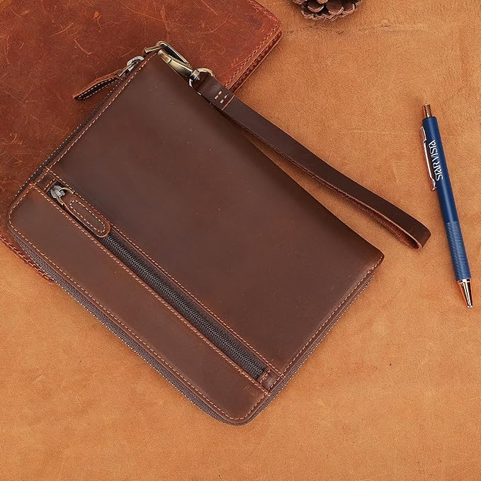 STAR VISTA Lorenzo Full Grain Leather Family Passport Wallet for 4, Large Travel Document Organizer for Exquisite Voyagers, Multi-Currency Compartments, RFID Blocking, AirTag Track, Espresso Brown