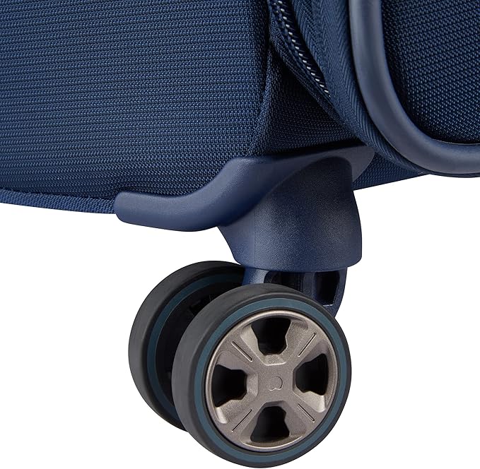DELSEY PARIS Helium DLX Softside Expandable Luggage with Spinner Wheels, Navy Blue, Carry on 20 Inch