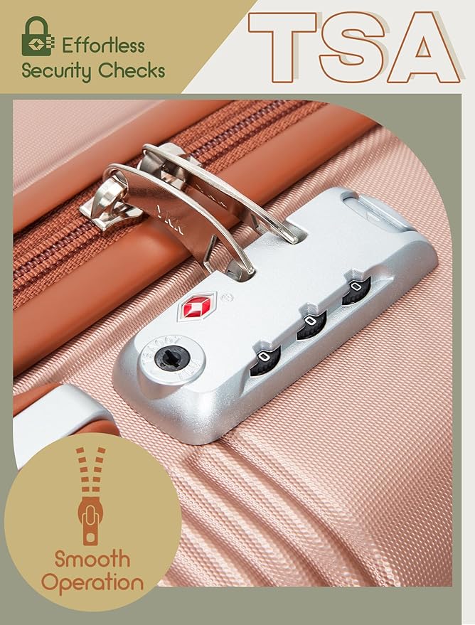 Luggage Sets 5 Piece, Suitcases with Wheels, Hardshell Suitcase Set, ABS Carry on Luggage Set with TSA Lock, Travel Luggage