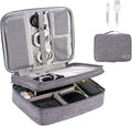 Electronics Organizer, OrgaWise Electronic Accessories Bag Travel Cable Organizer Three-Layer for iPad Mini, Kindle, Hard Drives, Cables, Chargers