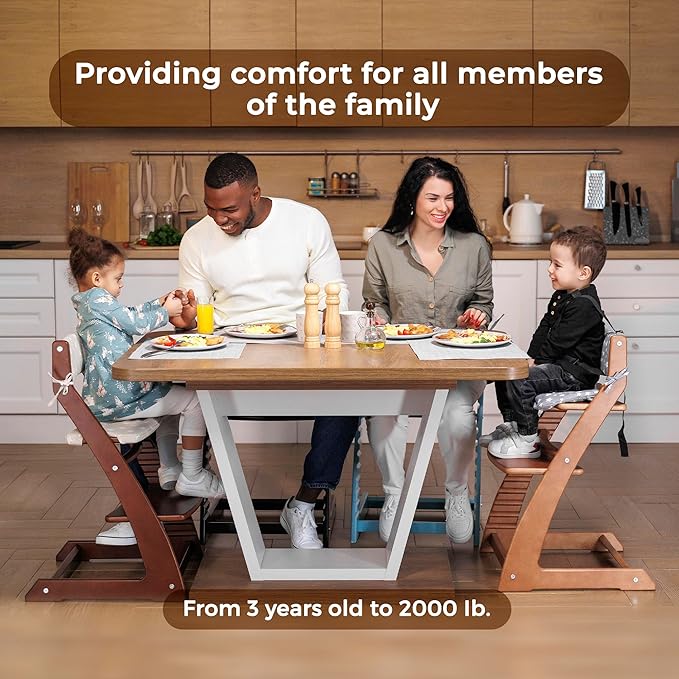 FORNEL Scandinavian Wooden High Chair | The Adjustable Grow-with-Me Chair, A Smart & Affordable Alternative to Stokke Tripp Trapp | Natural Wood Finish