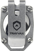 Trayvax Tracer Apple Airtag Keychain, Stainless Steel Air Tag Holder Key Chain with Pocket Clip, and Lanyard Hole, Silver