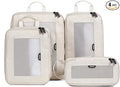 EPICKA TripCozy Compression Packing Cubes - 4 Set Durable Travel Organizer Bags with Mesh Top, Expandable Travel Accessories for Carry on, Luggage, Suitcase, Backpack (Beige)