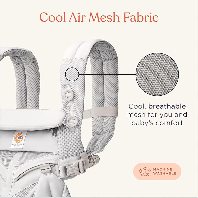 Ergobaby Omni Classic Baby Carrier Newborn to Toddler - Breathable Baby Carriers for Summer - All-Position Carrier with Lumbar Support (7-45 Pounds), Mesh, Soft Olive Diamond