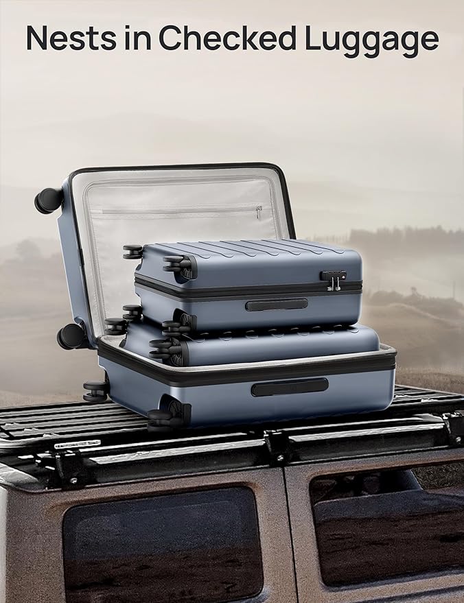 Carry on Luggage 22 X 14 X 9 Airline Approved, 20 Inch Luggage for 3-5 Days Travel, Double Spinner Wheels, 100% Hardshell PC, TSA Lock (00-Shadow (Expandable), Checked 28-Inch)
