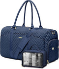 Weekender Travel Duffle Bag for Women - Carry on Bag with Shoe Compartment Overnight Bags with Toiletry Bag Wet Pocket Weekend Traveling Yoga Gym Hospital Bags for Labor and Delivery Blue
