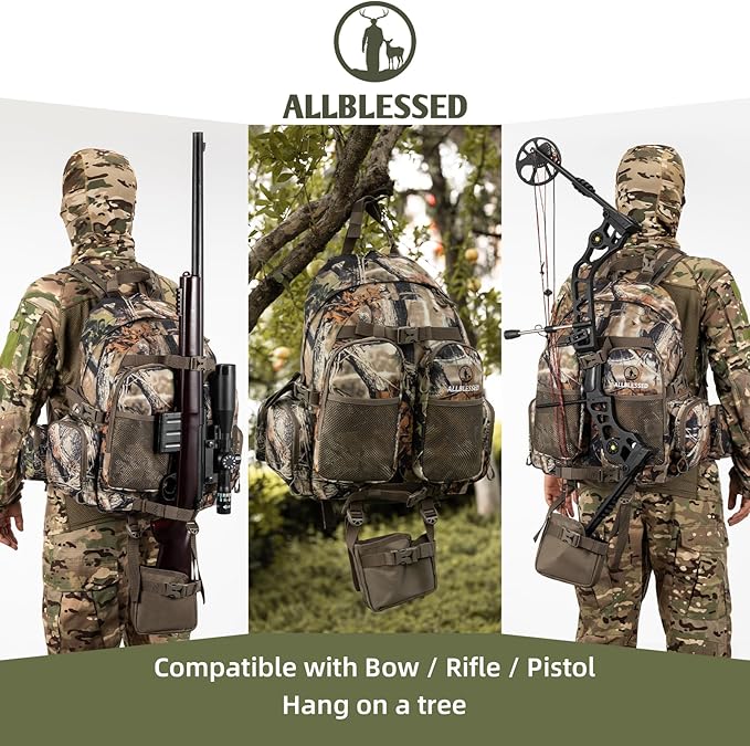 hunting backpack for men Waterproof Camo Pack Hunting gifts for men gear Hunting Day Pack-BlessedBark-35L