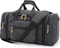 Gonex Canvas Duffle Bag for Travel 60L Expandable Duffel Weekend Overnight Bag men (Dark Gray)