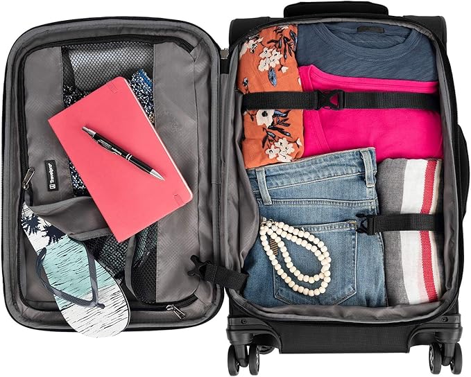 Travelpro Tourlite Softside 2-Piece Set, Expandable Luggage with 4 Spinner Wheels, Lightweight Suitcase, 21" Carry-On, 29 Check Large, Black