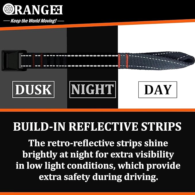 ORANGEE 4 Pack Motorcycle & Bike Luggage Straps 20" - 55" Adjustable Stretch Tie Down Strap for Motorcycle, Bike, ATV Racks