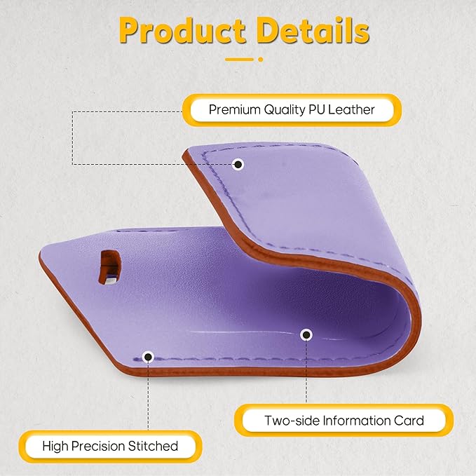 Travelambo Luggage Tags for Suitcases Faux Leather Privacy Protection 12 Pack Bag Tags Travel Accessories Essential, Classic Purple