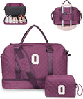 Granddaughter Gift from Grandmom, Teen Birthday Gift-Initial Travel Bag with Shoe Compartment, Weekender Bag, Monogram Overnight Bag for Women, Letter Travel Bag with Makeup Bag (Letter Q)