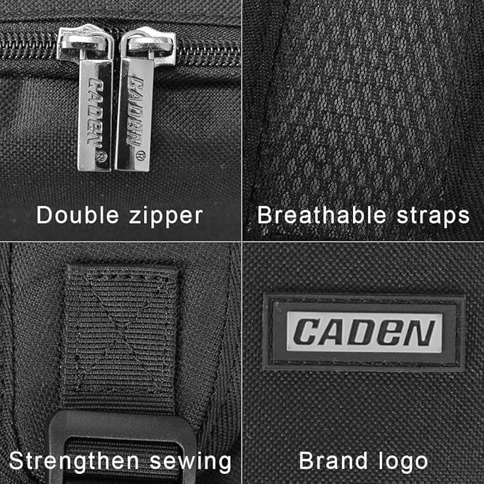CADeN Camera Backpack Bag with Laptop Compartment 15.6" for DSLR/SLR Mirrorless Camera Waterproof, Camera Case Compatible for Sony Canon Nikon Camera and Lens Tripod Accessories Black