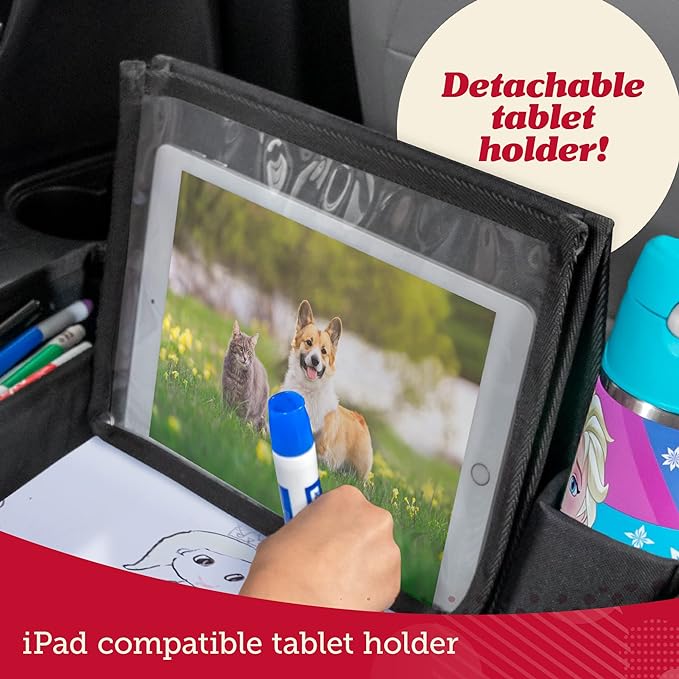 Lusso Gear Kids Travel Tray for Car - Road Trip Essentials for Kids - Car Seat Tray for Toddlers & Kids - Lap Tray for Airplane, Kids Travel Desk, Road Trip Activities (Airplanes)