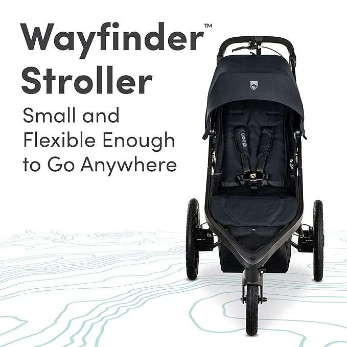 BOB Gear Wayfinder Jogging Stroller with Independent Dual Suspension, Air-Filled Tires, and 75-Pound Weight Capacity, Nightfall