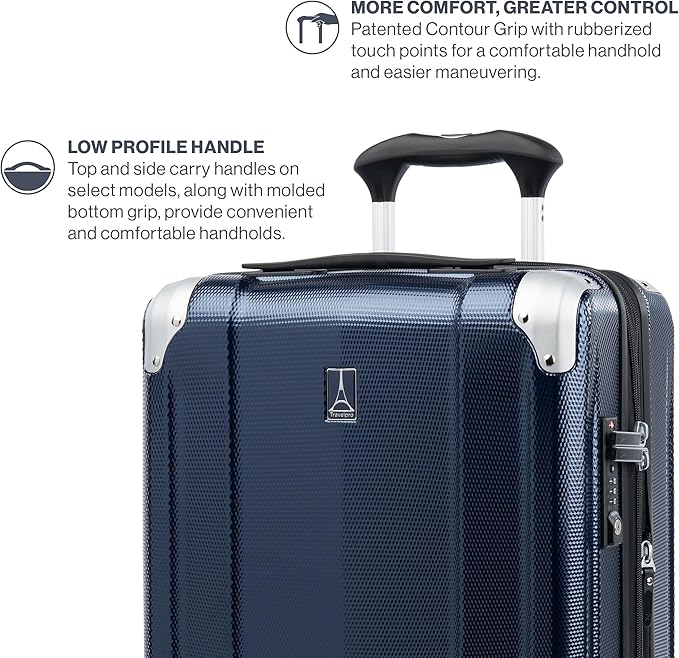 Travelpro Pathways 3 Hardside Expandable Luggage, 8 Spinner Wheels, Lightweight Hard Shell Suitcase, 3 Piece Set (21/25/28), Royal Blue