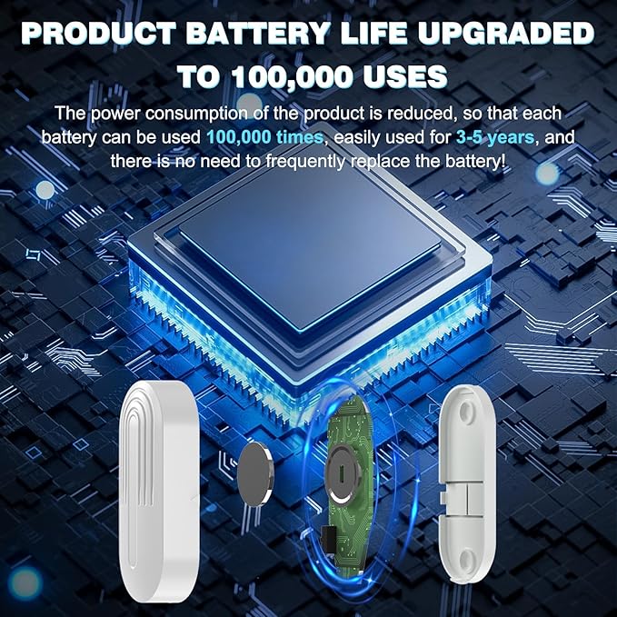 Door Chime,Wireless Door Open Alarm-SANJIE Door Entry Chime with 26 Chimes 5 Adjustable Volume Mute Mode for Business/Home/Store, Pool Alarm with 500ft Range LED Indicators, 1 Receivers + 1 Sensors