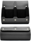 2 Watch Roll Travel Case for Men - Watch Holder and Storage for Travel - Slate Gray Swiss Motif Vegan Leather