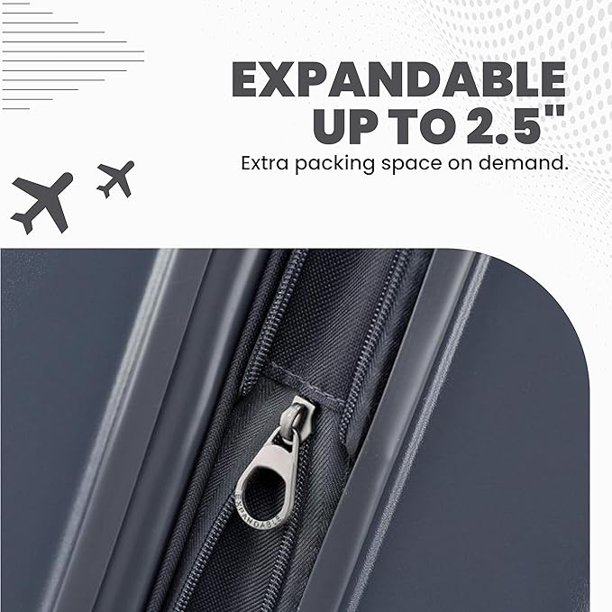 Spyder Carve 20 Inch Carry On Expandable Hardside Upright Suitcase with 360° Spinner Wheels, TSA Approved Lock, Gray