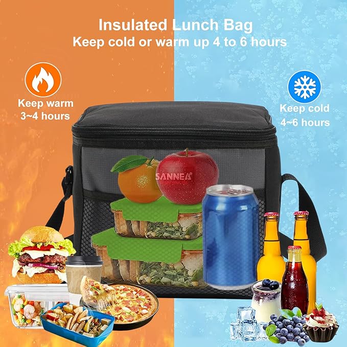 6 Can/5L Lunch Bag for Women Men Portable Lunch Box Small Cooler Bag Soft Collapsible Reusable Insulated Lunch Tote for Everyday Work Travel ((Yellow)
