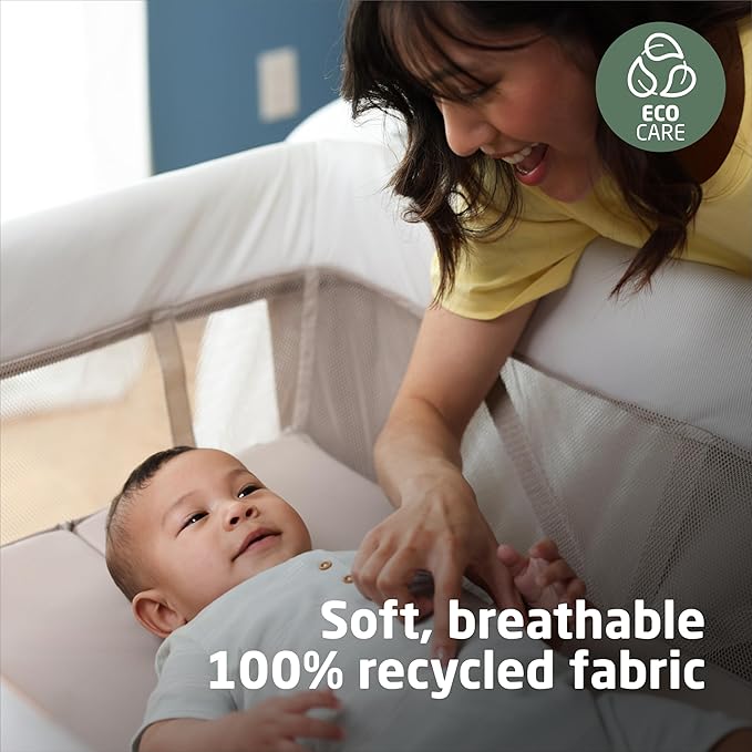 Maxi-Cosi Swift Baby Playard with Mat, Baby Playpen, Play Yard with Bassinet, Portable Playpen for Babies and Toddlers, Classic Oat