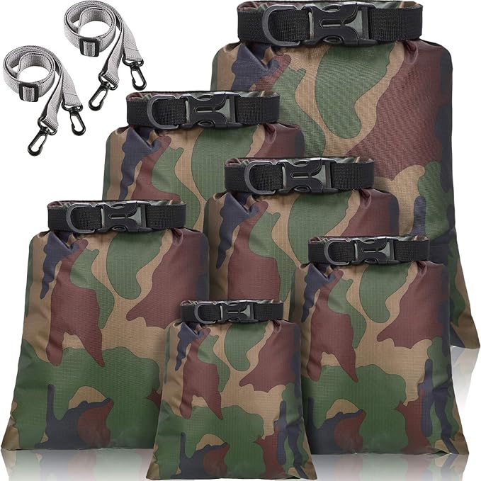 Shappy Waterproof Dry Bag Set 6 Sizes Lightweight Sacks and Long Adjustable Shoulder Strap Outdoor Water Proof Keep Gear Dry Bag Stuff Sacks for Backpacking, Boating, Hiking, Camping