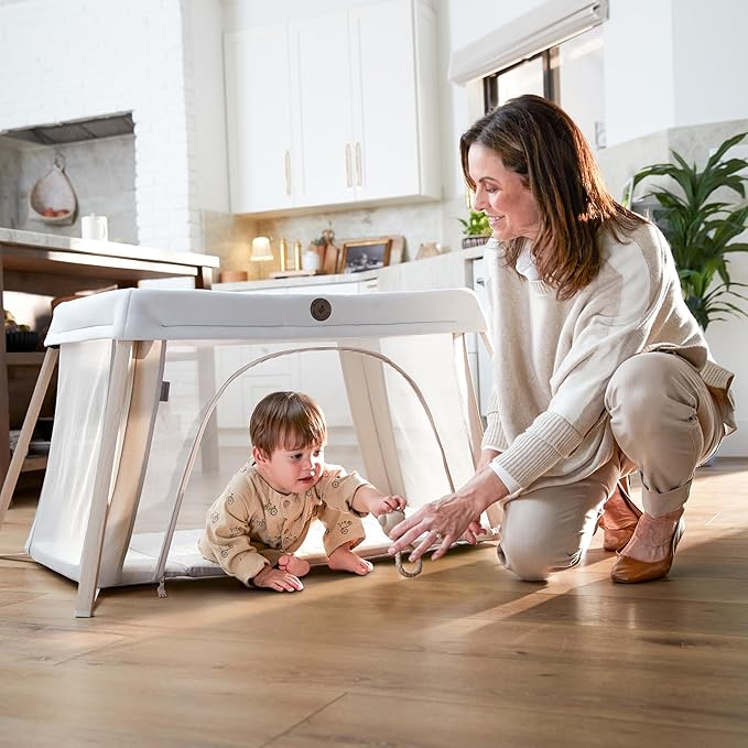 Maxi-COSI Calao Travel Playard, Infant Bassinet, Toddler Playpen, Portable, Lightweight, Foldable, Easy Setup, with Carry Bag, Breathable Mesh, Classic Slate