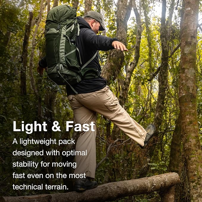 Osprey Talon 44L Men's Lightweight Hiking Backpack with Hipbelt, Green Canopy/Pine Leaf, L/XL