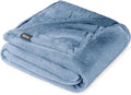 Bare Home Fleece Blanket - Throw Extra Long - Ultra-Soft Lightweight for Bed, Sofa, and Couch - Luxury Microplush - Cozy Warm Blanket (Throw XL, Coronet Blue)