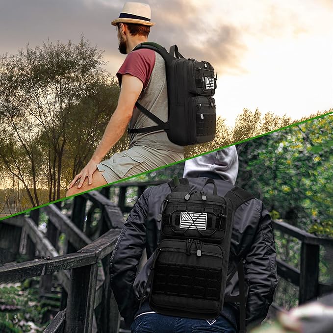 1050D Tactical Hydration Backpack with 3L TPU Water Bladder, Military Molle Water Backpack Perfect for Men & Women, Hydration Pack for Hiking, Biking, Running, Climbing, Hunting, Daily Use