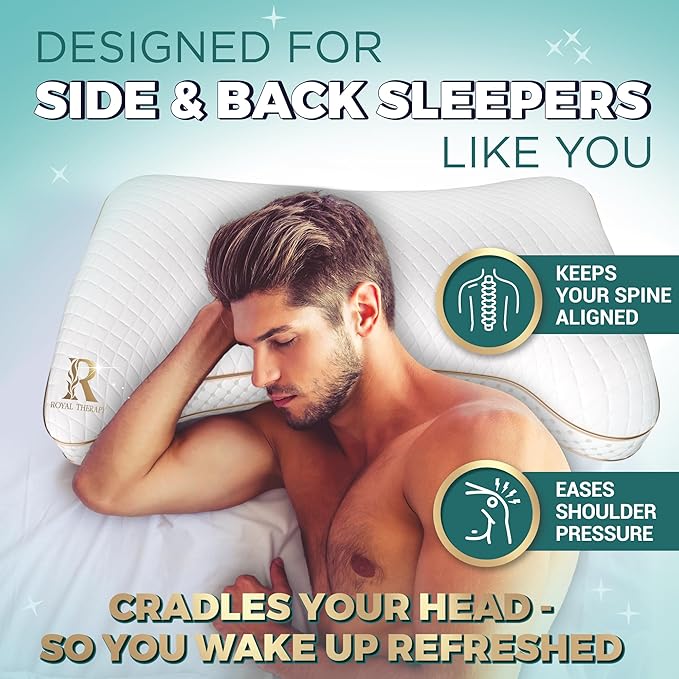 Royal Therapy King Size Pillows - Shredded Memory Foam Pillows for All Sleep Positions - Medium Firm Pillow with Adjustable, Bamboo Rayon Cover, CertiPUR-US, Oeko-TEX Certified