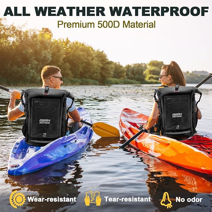 Waterproof Backpack Dry Bag 35L/55L/85L– Heavy Duty Roll-Top Hiking Backpack for Travel, Kayaking, Boating, Camping, Rafting and Fishing