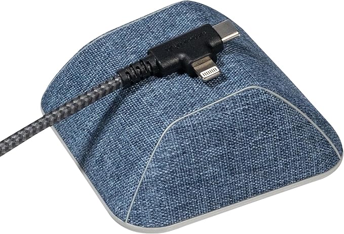 Smartish® Magnetic Cord Holder - Cable Wrangler Organizer with Magnet Clips for Charger Management on Desktop, Nightstand, or Side Table for All Cables, USB-C, Lightning Cables - Blue Jeanie