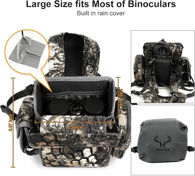 Binocular Harness Chest Pack: Waterproof Bino Case with Rangefinder Pocket for Birdwatching and Hiking