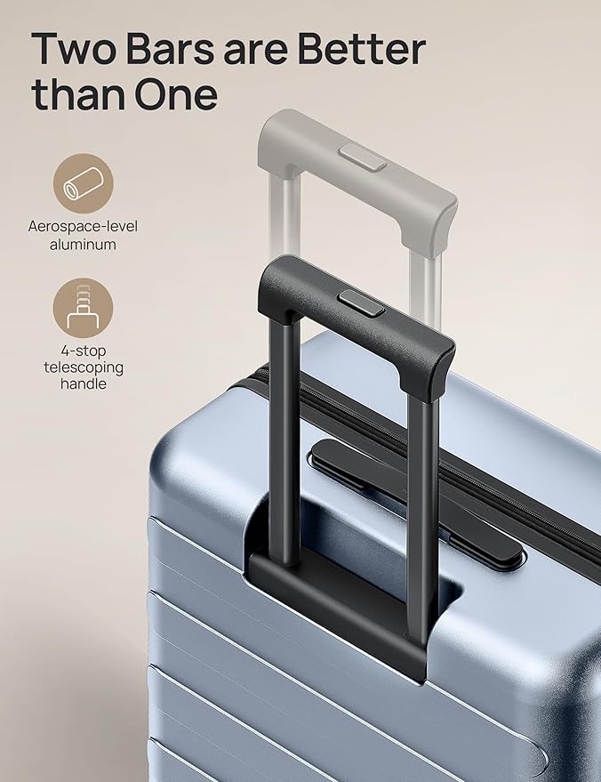 Carry on Luggage 22 X 14 X 9 Airline Approved, 20 Inch Luggage for 3-5 Days Travel, Double Spinner Wheels, 100% Hardshell PC, TSA Lock (00-Shadow (Expandable), Checked 28-Inch)