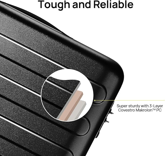 Carry on Luggage 22 X 14 X 9 Airline Approved, 20 Inch Luggage for 3-5 Days Travel, Double Spinner Wheels, 100% Hardshell PC, TSA Lock (01-Black (Basic), Carry-On 20-Inch)