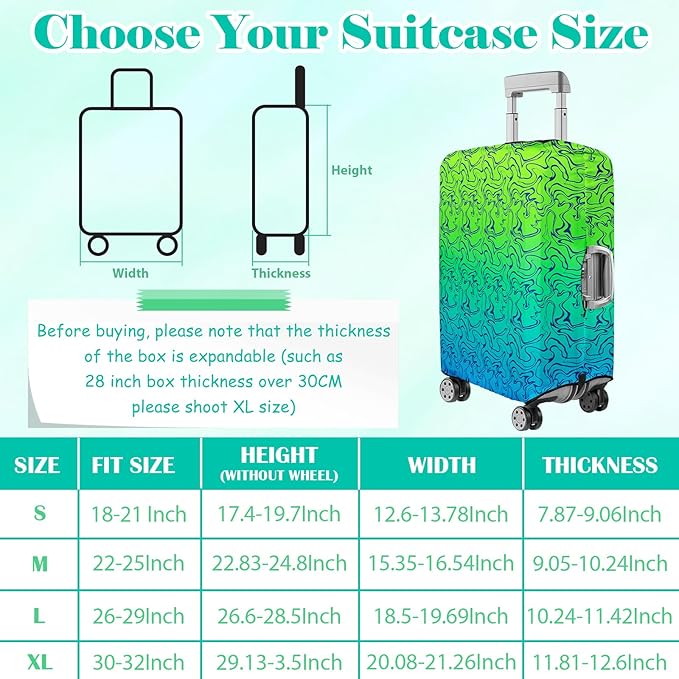 Luggage Cover for Suitcase Elastic Suitcase Cover Protector, Carry On Luggage Sleeve Anti Scratch Travel Essentials Suitcase Cover Fits 27-29
