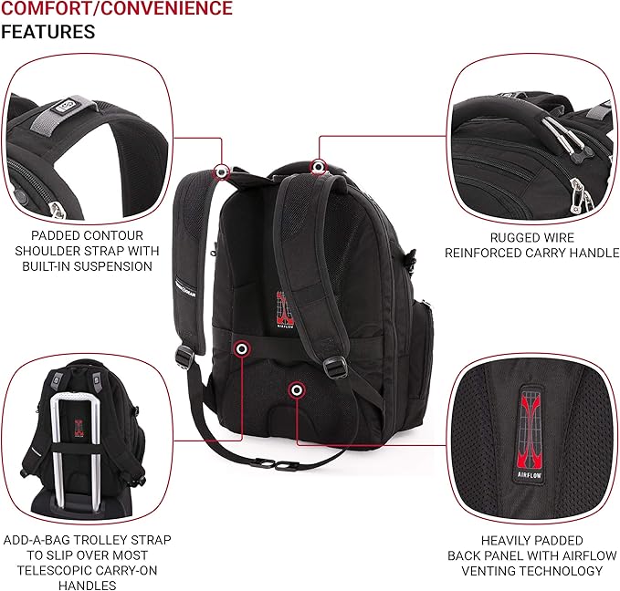 SwissGear 5709 Scansmart Backpack, Black, Large