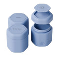 Cadence Travel Containers - Body Care Capsule Set - Magnetic Containers with Lids,Carry On Travel Essentials for Women/Men - 3 Flex Mediums (1.32oz) - Body Wash, Lotion & Sun Icon Labels - Pacific