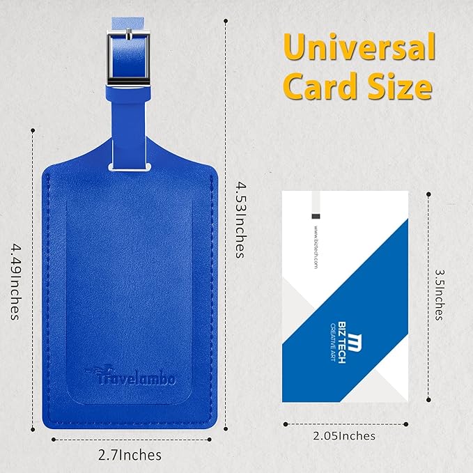 Travelambo Luggage Tags for Suitcases Faux Leather Privacy Protection 26 Pack Bag Tags Travel Accessories Essential, Fresh Blue