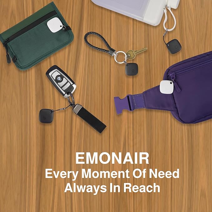 Air Tracker Tags-2 Pack, Bluetooth Tracker Works with Apple Find My APP (iOS Only, Not for Android), Keys Finder, Item Locator for Keys, Luggage, Backpack, Bags, Wallet, Replaceable Battery