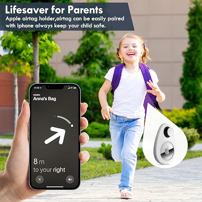 for Airtag Holder for Kids Hidden 4 Pack GPS Tracker Case, Anti-Removal Sercutiry Air Tag Case with Pins, GPS Cover Suitable for Children, Elderly, Pets, Backpack, Luggage