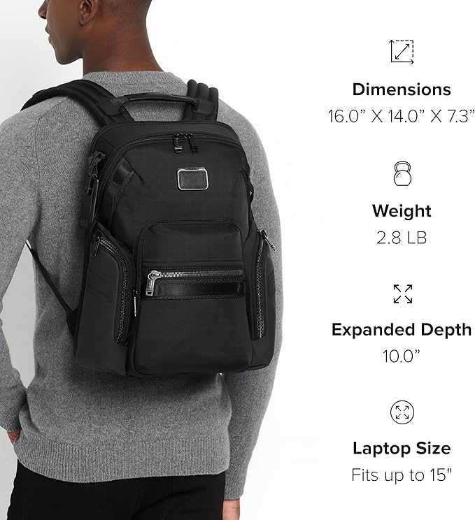 TUMI - Alpha Bravo Navigation Backpack - Everyday Travel Backpack - Fits Up to 15" Laptop - 16.0" X 14.0" X 7.3" - Red/Lime Chameleon