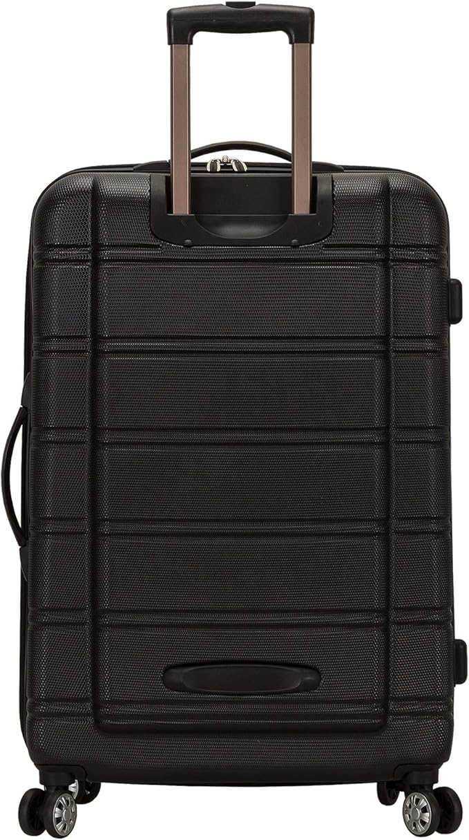 Rockland Melbourne Hardside Expandable Luggage with Spinner Wheels, Black, 2 Piece (20/28)
