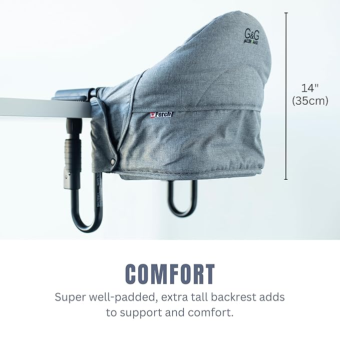 guzzie+Guss Portable Clip on High Chair for Baby Seat - Folding and Easy Setup for Travel, Home, Restaurants, Picnics - Machine Washable Fabric - Forest Green