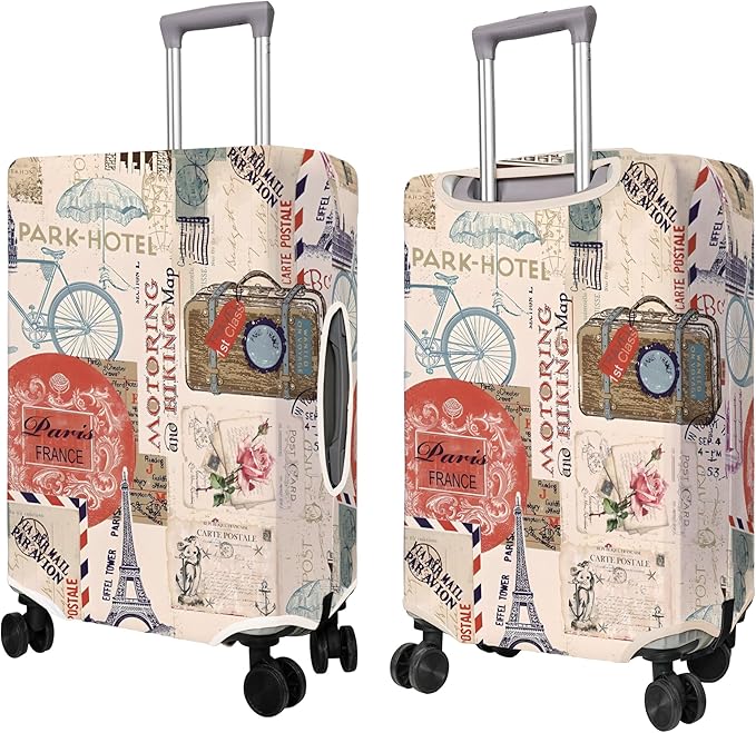 Travel Luggage Cover Suitcase Protector Fits 18-32 Inch Wheel Covers PatternedTravel Related Items Flower Luggage Protector Elastic L