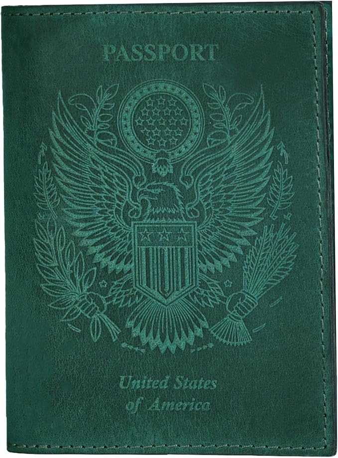 LEATHER VILLAGE Leather Passport Holder Cover – Travel Wallet with Card Slots, Vintage Passport Case for Men & Women – Cute Organizer for Travel Accessories & Documents - Turquoise